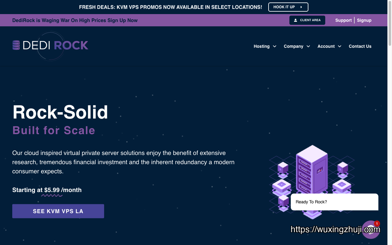 DediRock homepage